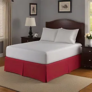 24 Inch Drop Bed Skirt Split Corner Red Egyptian Cotton 1000TC