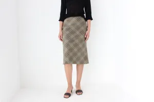 90s Massimo Dutti Mohair & Wool Neutral Tartan Skirt