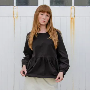 Aequamente Brown Crunchy Cotton Frill Top