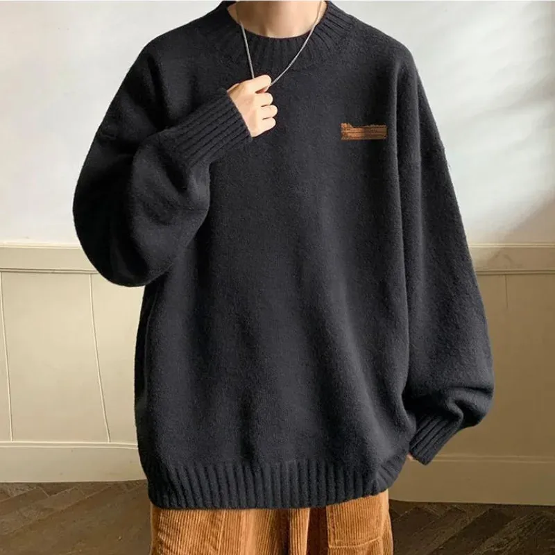 Aidase Men's Clothing Commuter Versatile Autumn and Winter Fashion New Round Neck Long Sleeve Simplicity Solid Color Casual Pullover