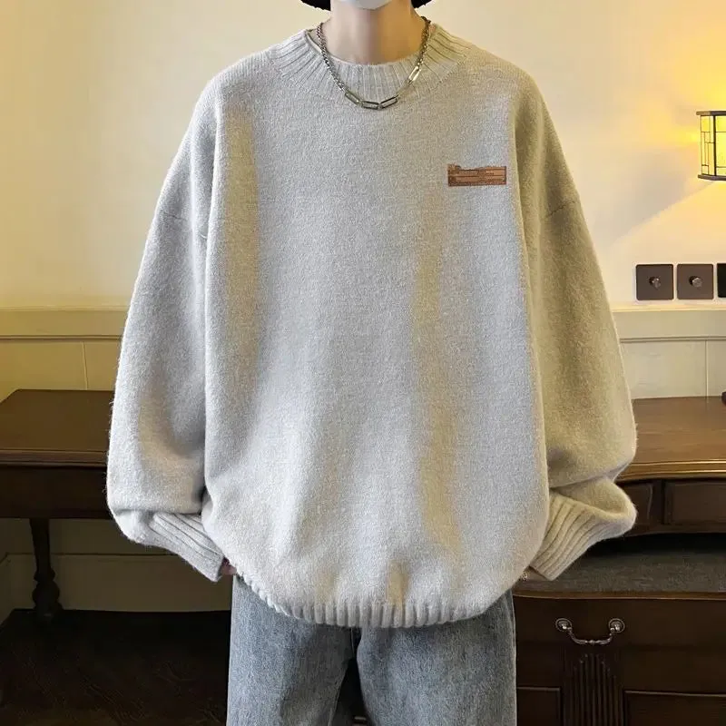Aidase Men's Clothing Commuter Versatile Autumn and Winter Fashion New Round Neck Long Sleeve Simplicity Solid Color Casual Pullover