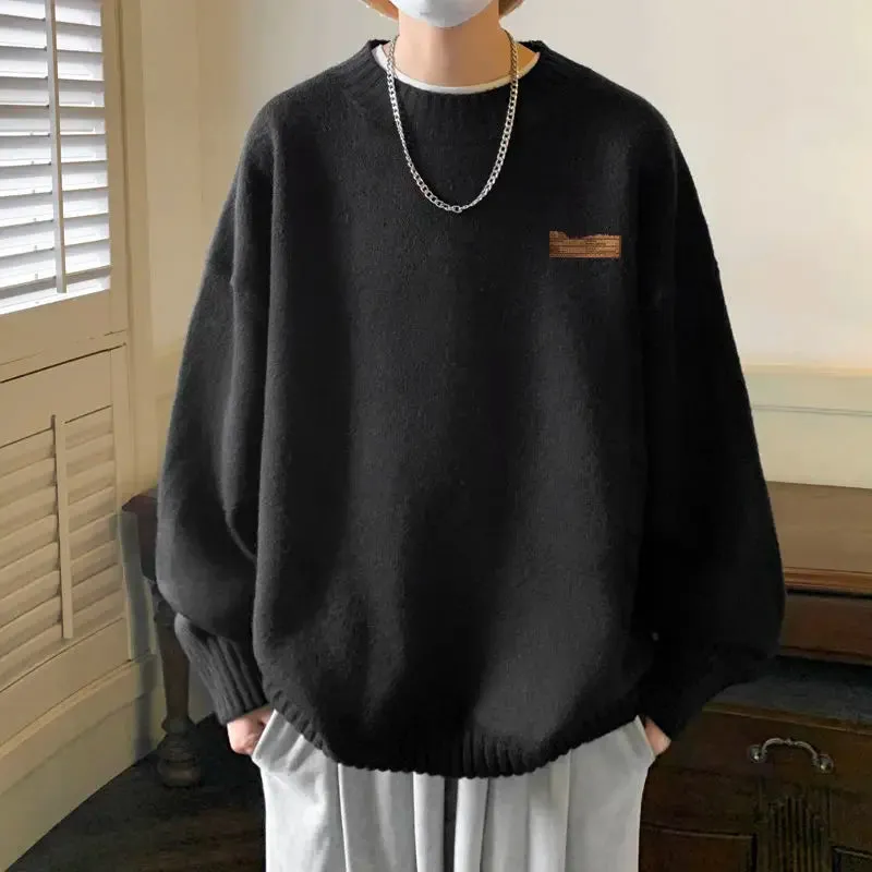 Aidase Men's Clothing Commuter Versatile Autumn and Winter Fashion New Round Neck Long Sleeve Simplicity Solid Color Casual Pullover