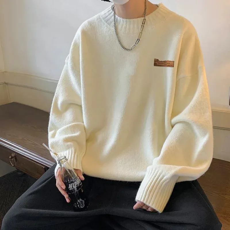 Aidase Men's Clothing Commuter Versatile Autumn and Winter Fashion New Round Neck Long Sleeve Simplicity Solid Color Casual Pullover