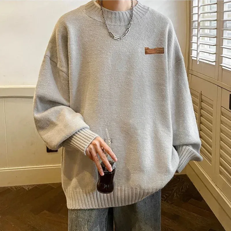 Aidase Men's Clothing Commuter Versatile Autumn and Winter Fashion New Round Neck Long Sleeve Simplicity Solid Color Casual Pullover
