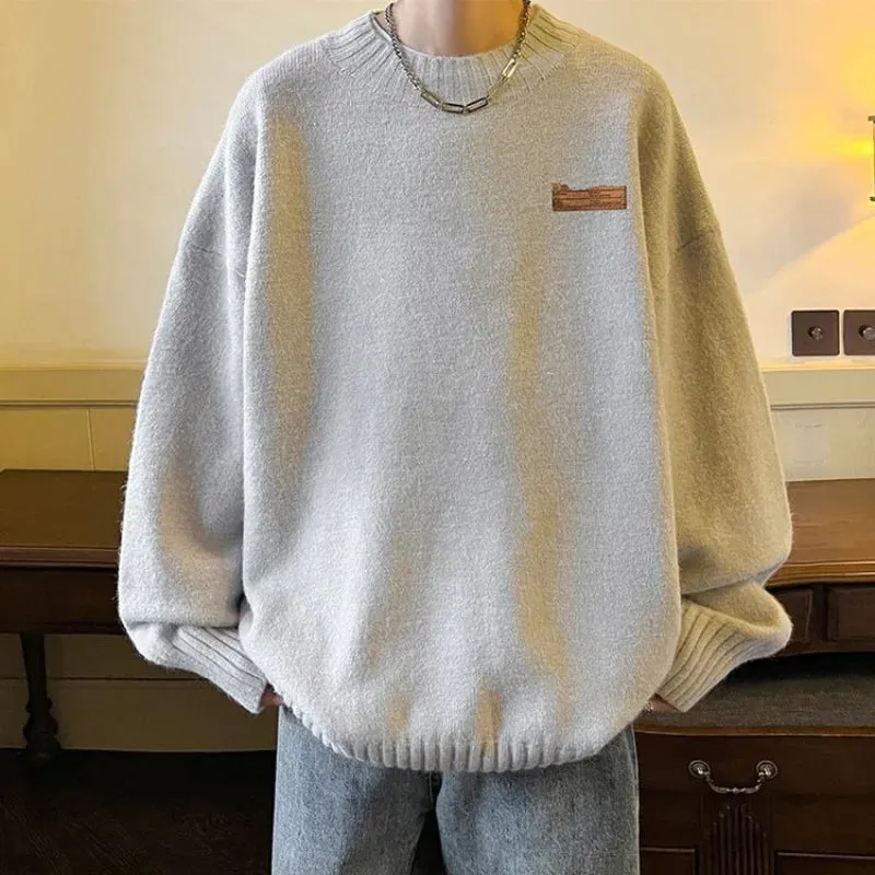 Aidase Men's Clothing Commuter Versatile Autumn and Winter Fashion New Round Neck Long Sleeve Simplicity Solid Color Casual Pullover