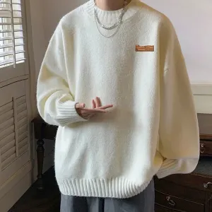Aidase Men's Clothing Commuter Versatile Autumn and Winter Fashion New Round Neck Long Sleeve Simplicity Solid Color Casual Pullover
