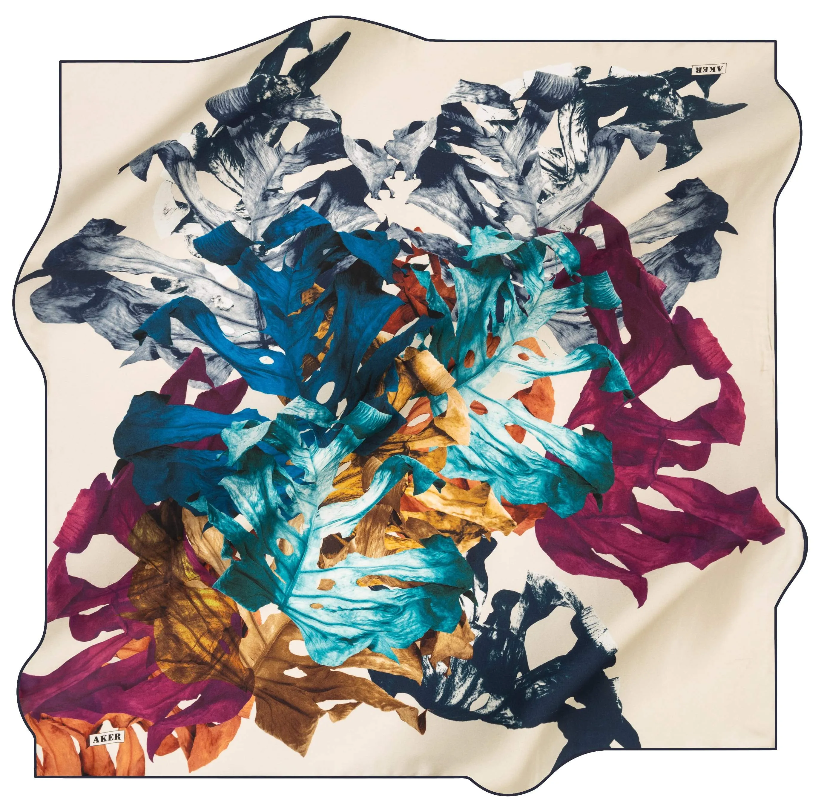 Aker Leaf Turkish Silk Scarf No. 21