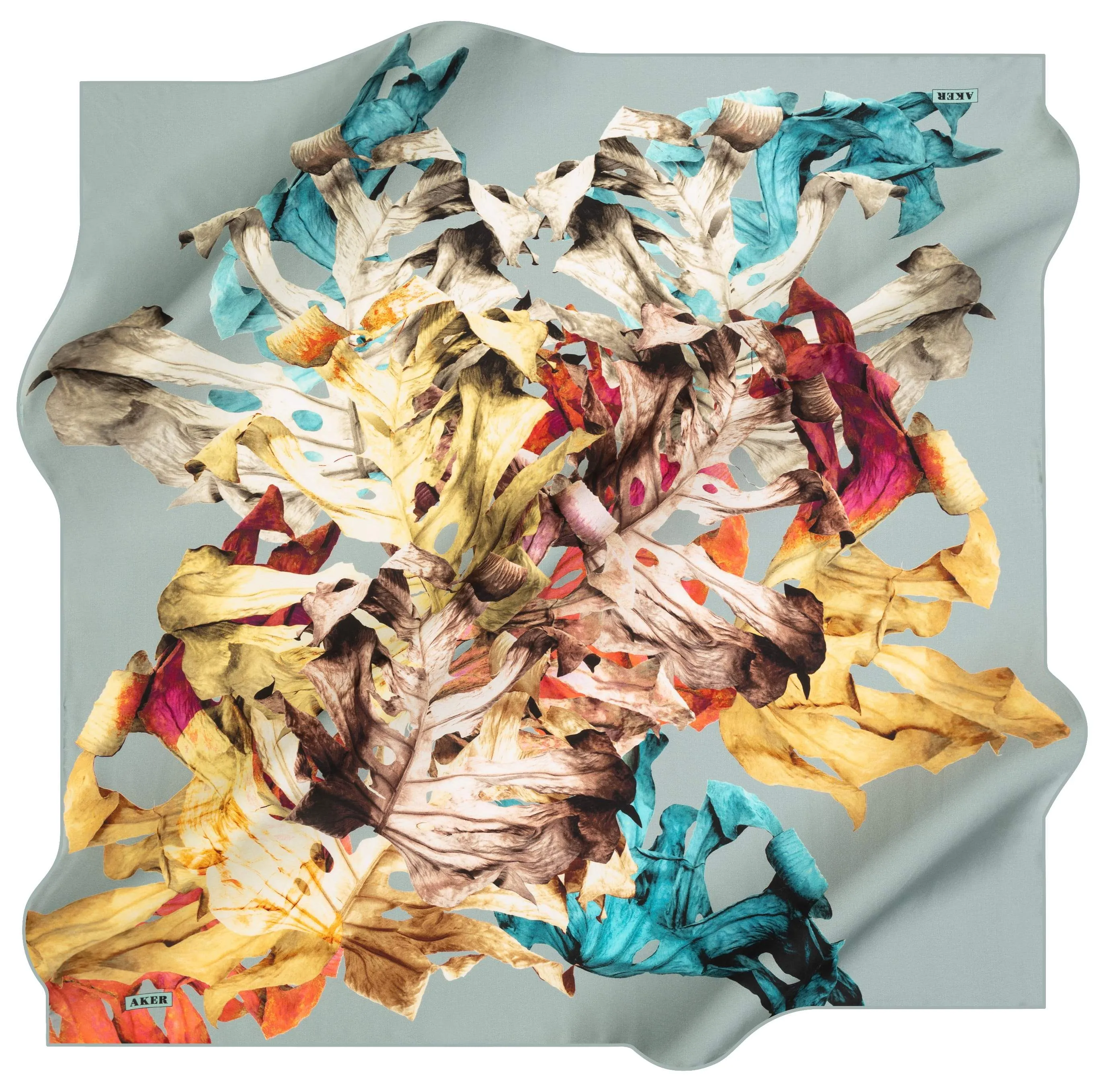 Aker Leaf Turkish Silk Scarf No. 23