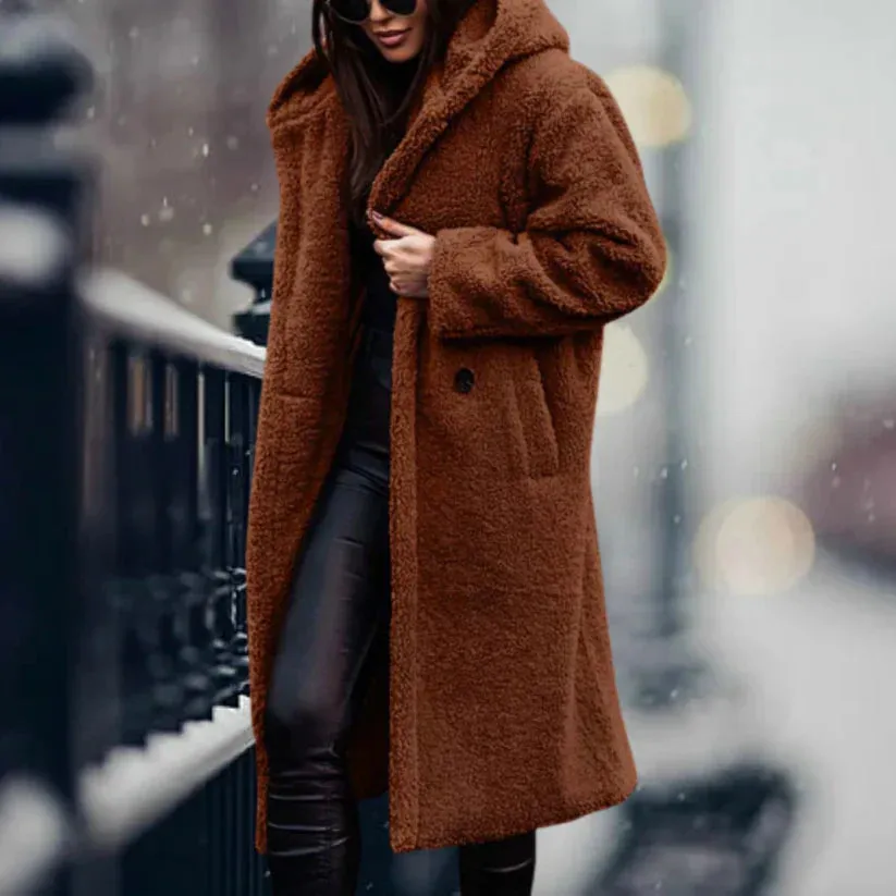 Amadora | Teddy Long Winter Coat - Comfortable Warm Jacket for Women, Soft Cozy Winter Outerwear