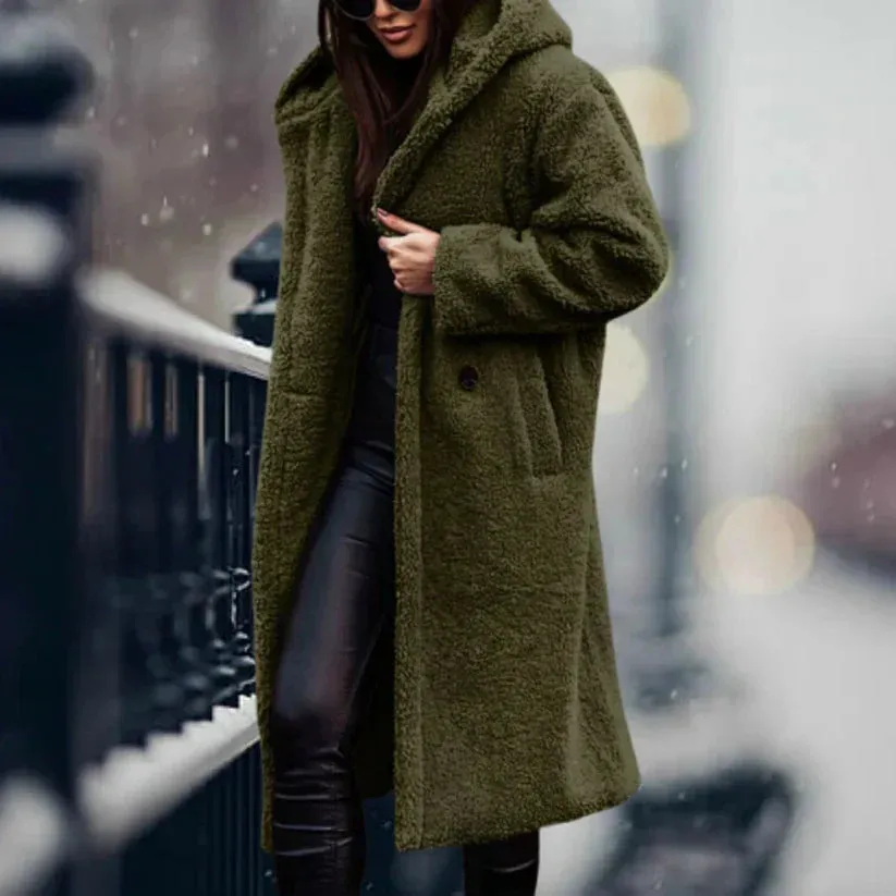 Amadora | Teddy Long Winter Coat - Comfortable Warm Jacket for Women, Soft Cozy Winter Outerwear