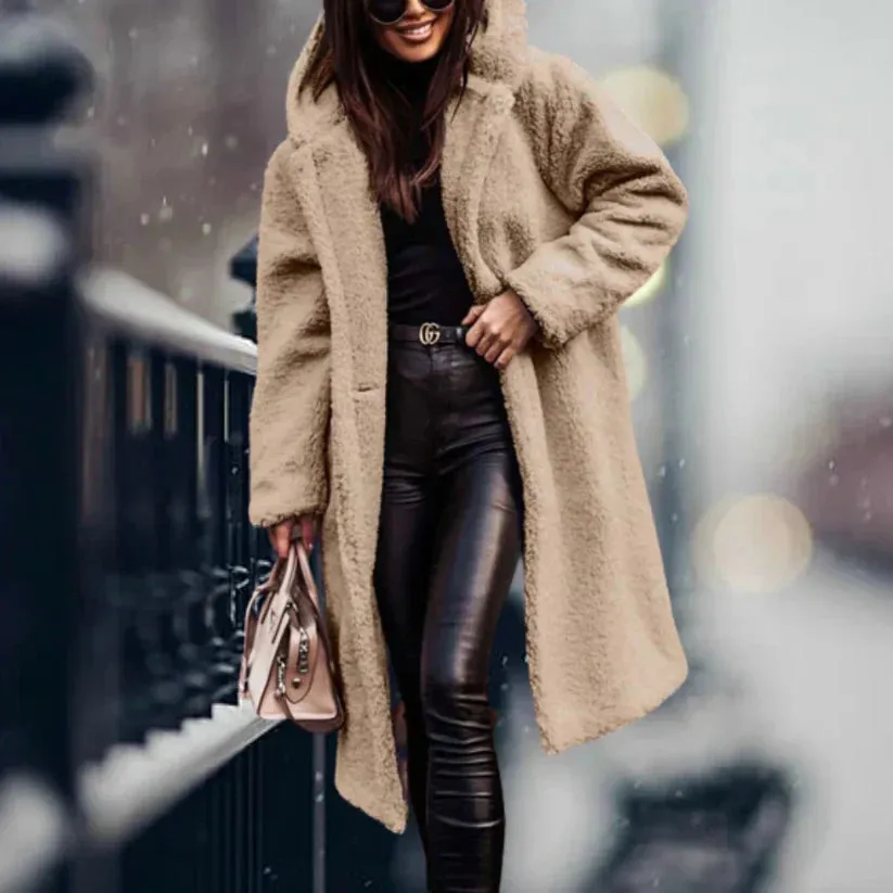 Amadora | Teddy Long Winter Coat - Comfortable Warm Jacket for Women, Soft Cozy Winter Outerwear