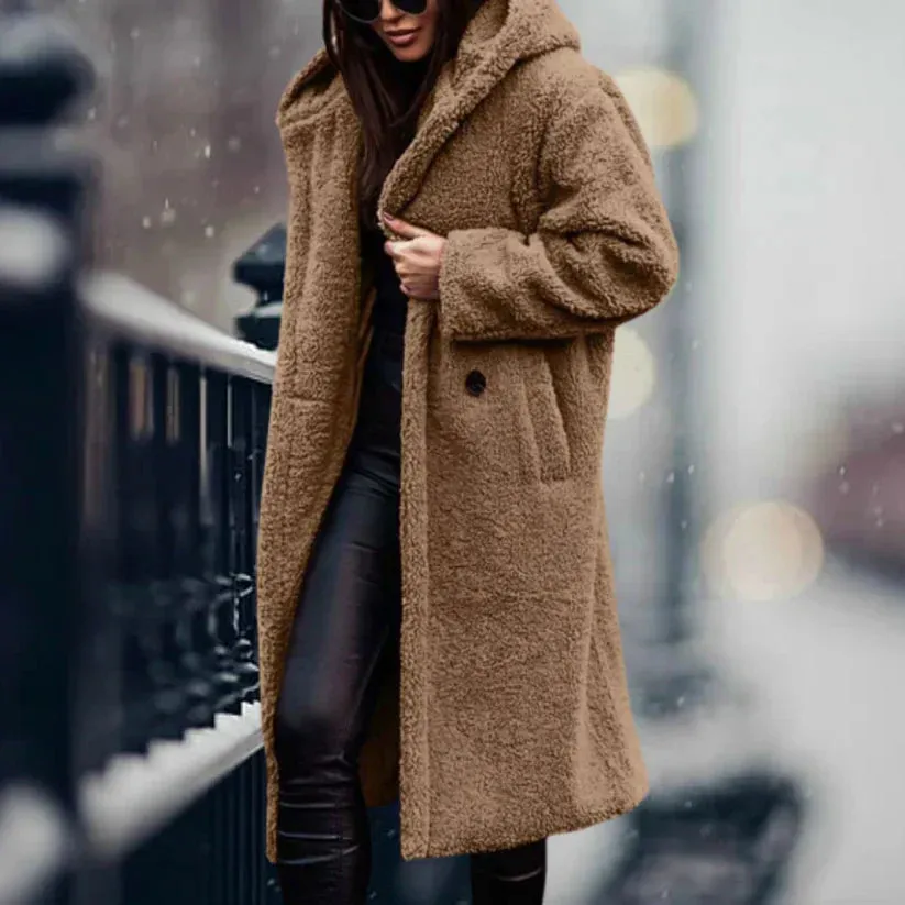 Amadora | Teddy Long Winter Coat - Comfortable Warm Jacket for Women, Soft Cozy Winter Outerwear