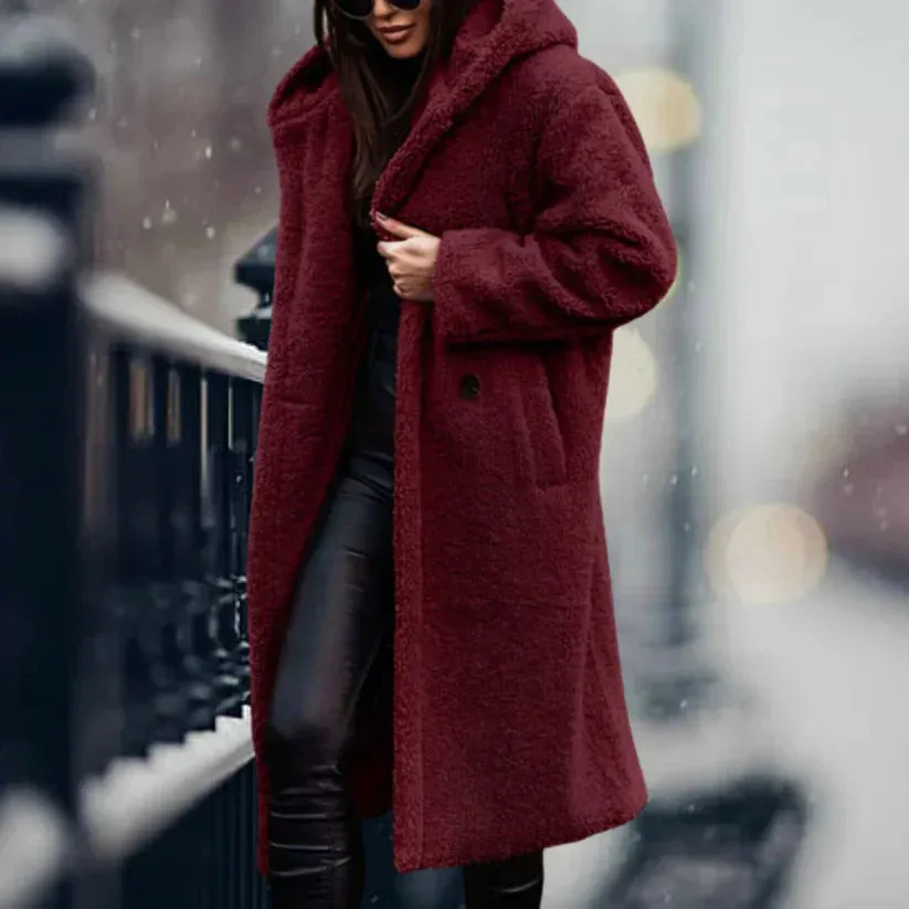 Amadora | Teddy Long Winter Coat - Comfortable Warm Jacket for Women, Soft Cozy Winter Outerwear