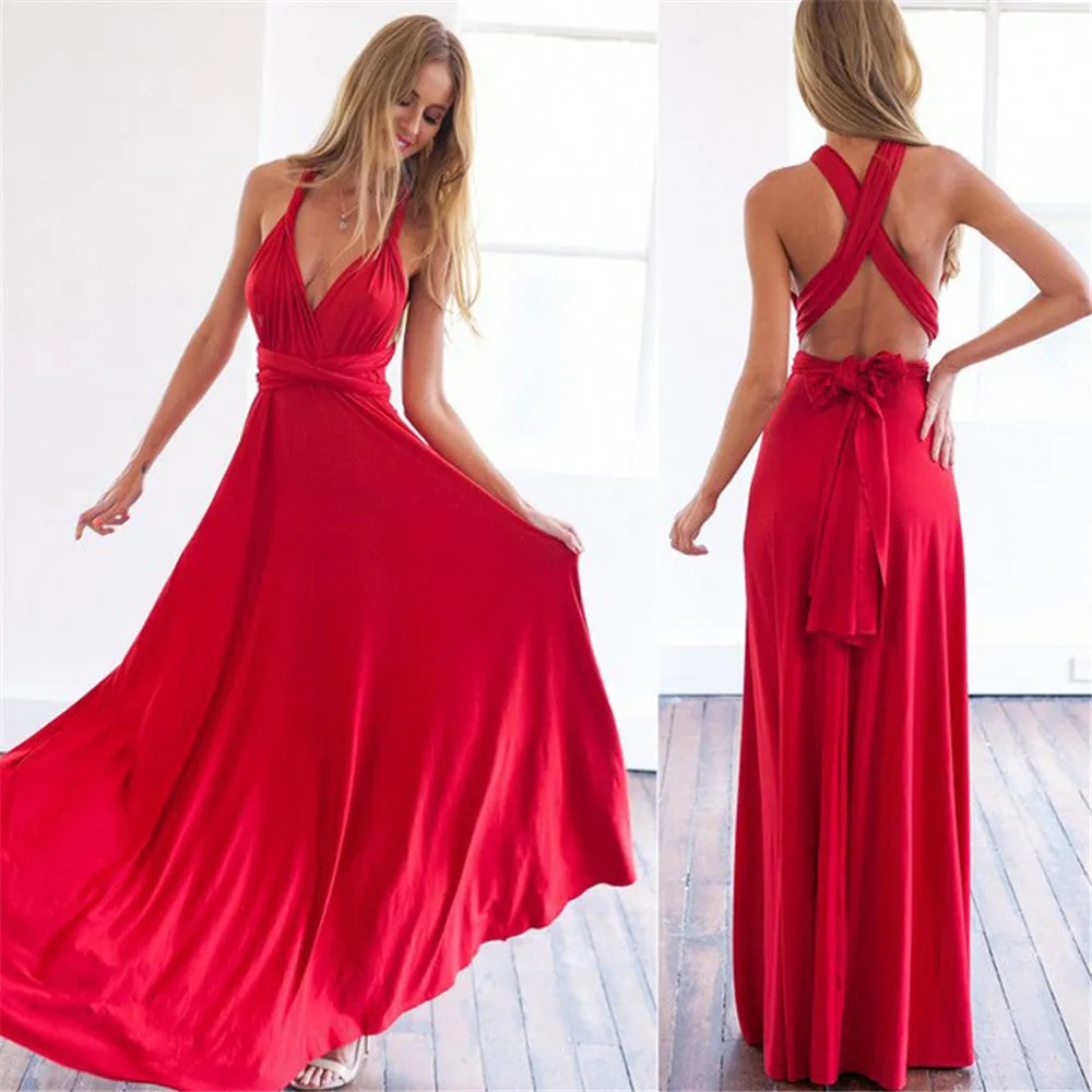 Ariana – Women's Multiway Wrap Convertible Boho Maxi Dress