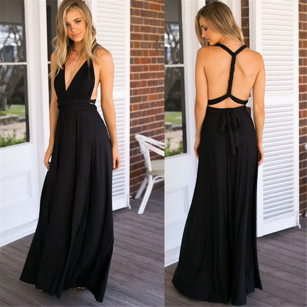 Ariana – Women's Multiway Wrap Convertible Boho Maxi Dress