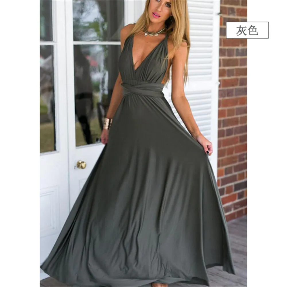 Ariana – Women's Multiway Wrap Convertible Boho Maxi Dress