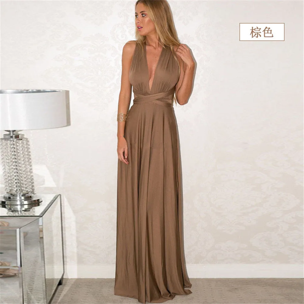 Ariana – Women's Multiway Wrap Convertible Boho Maxi Dress