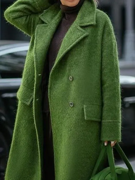 Button Down Velvet Long Coat