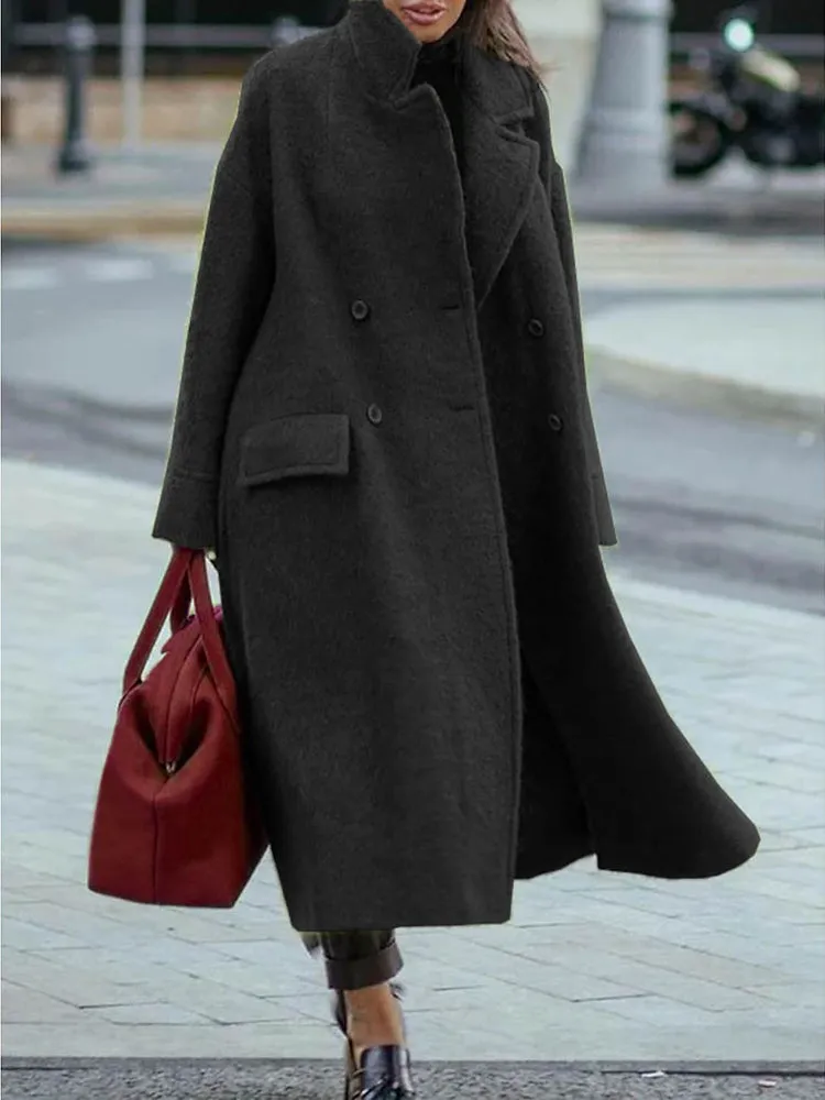 Button Down Velvet Long Coat