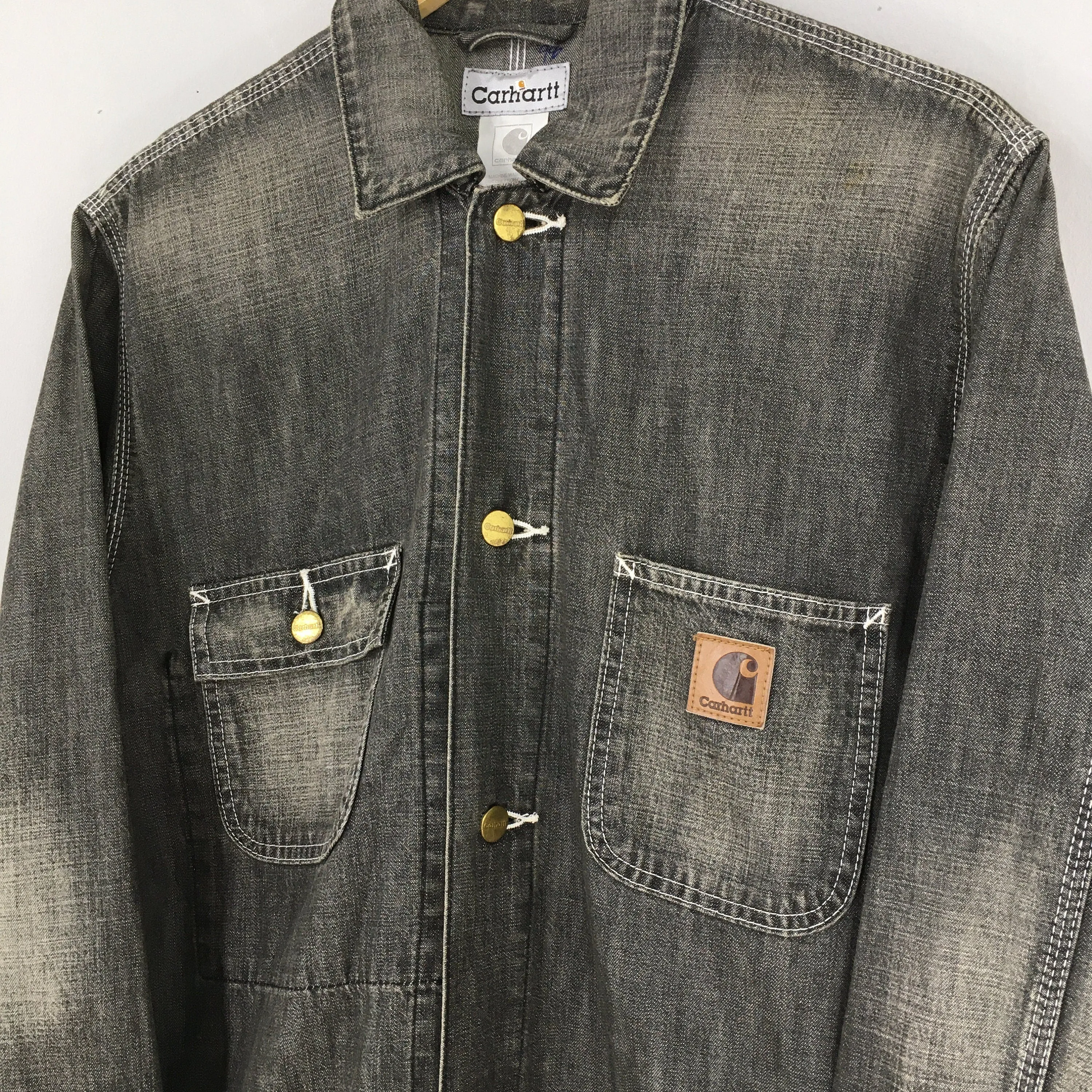 Carhartt Acid Wash Workwear Jacket Black XLarge