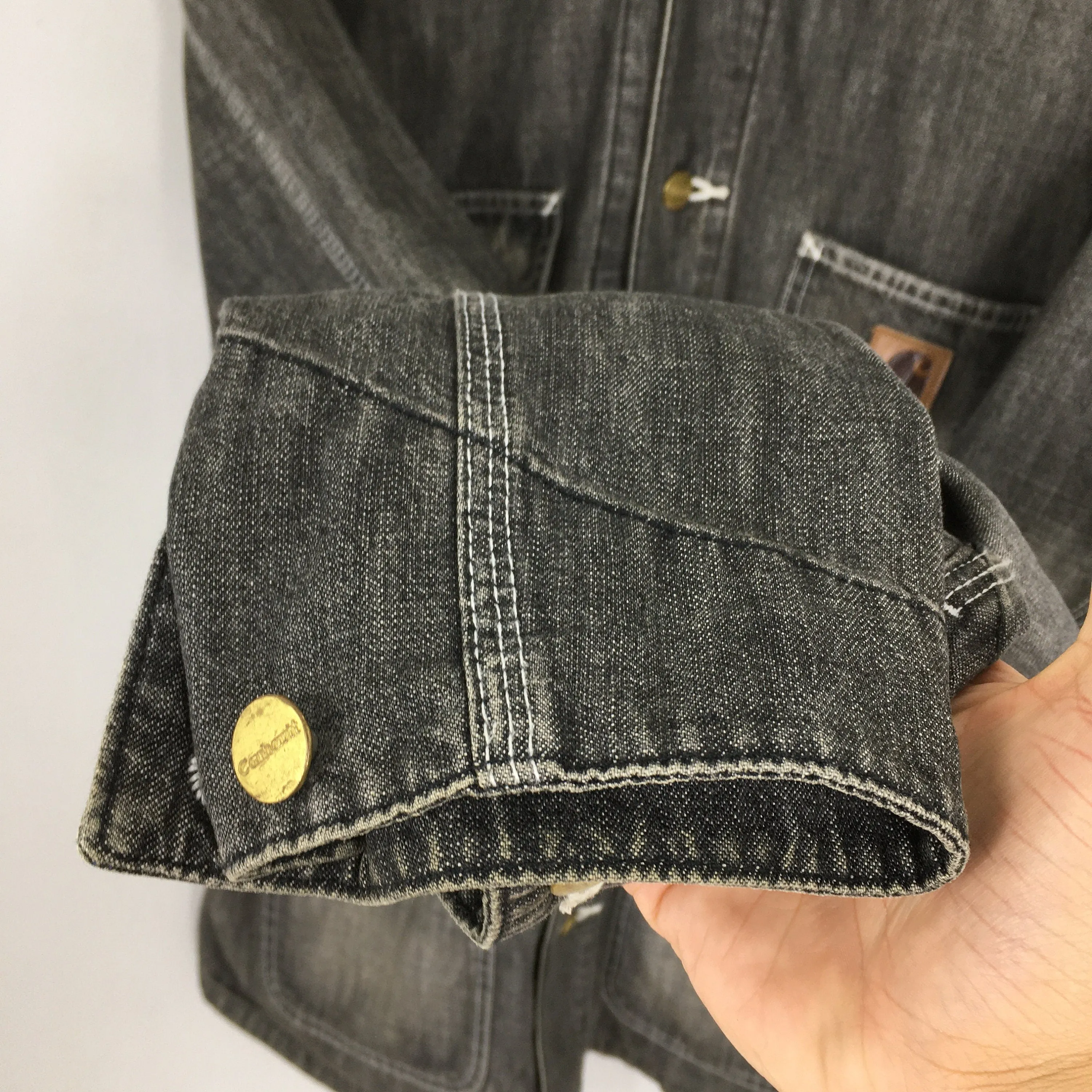 Carhartt Acid Wash Workwear Jacket Black XLarge