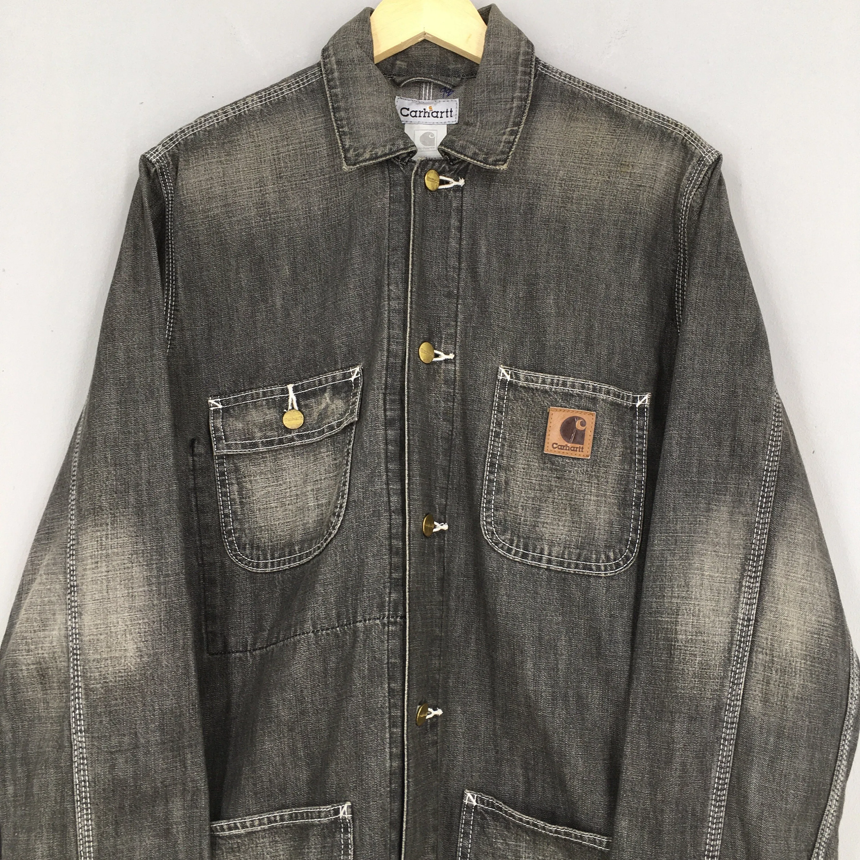 Carhartt Acid Wash Workwear Jacket Black XLarge