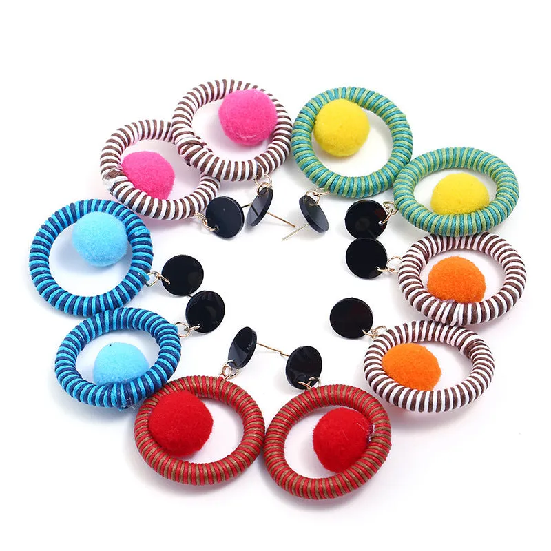 European Inspired Plush Ball Earrings - Vienna Verve Collection