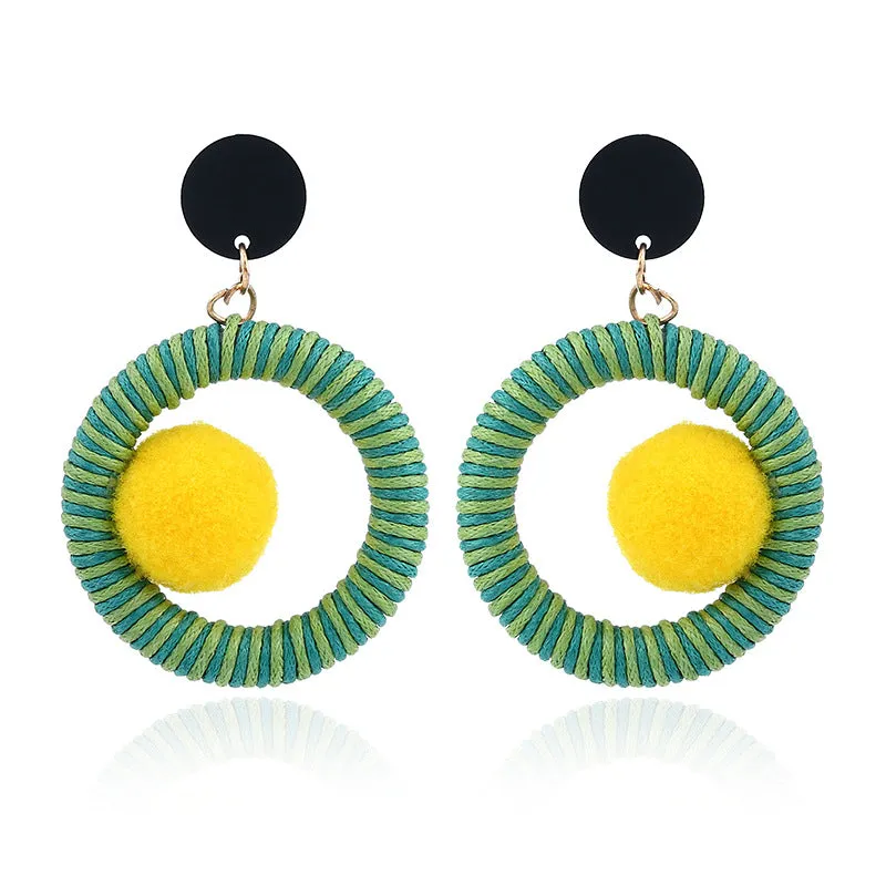 European Inspired Plush Ball Earrings - Vienna Verve Collection