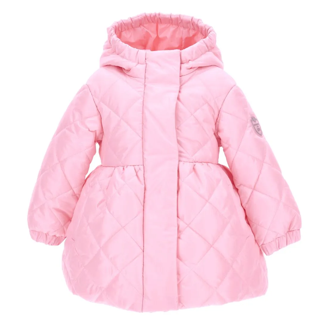 Girls Pink Quilted Coat