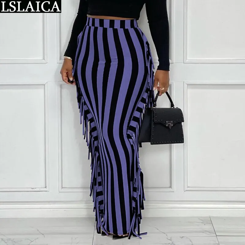 High Waist Tassel Skirt