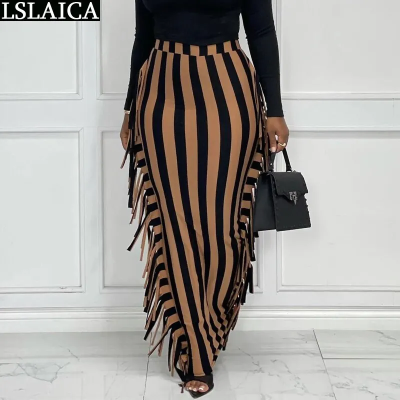 High Waist Tassel Skirt