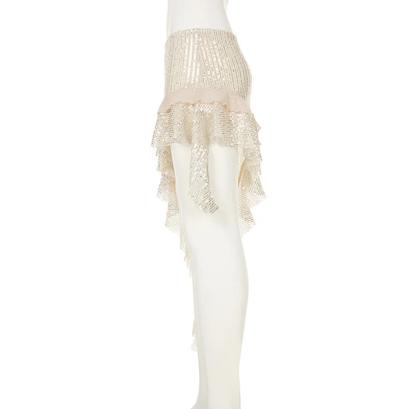 Joseline Sequined Ruffled Mini Skirt