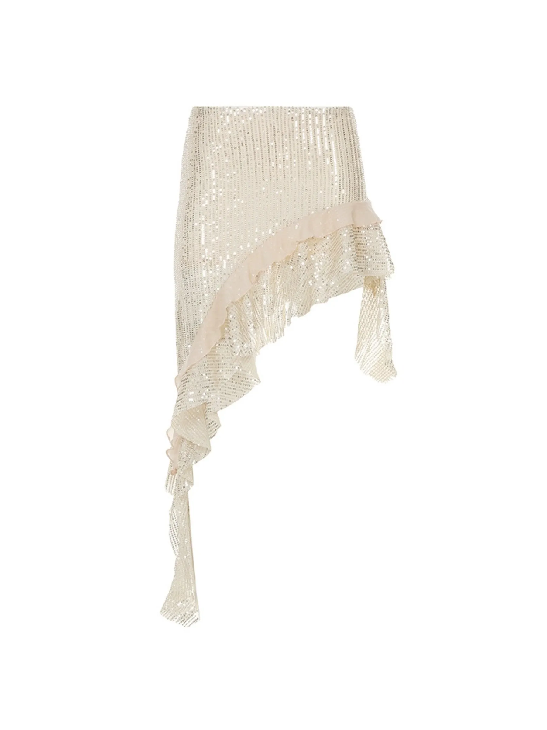 Joseline Sequined Ruffled Mini Skirt