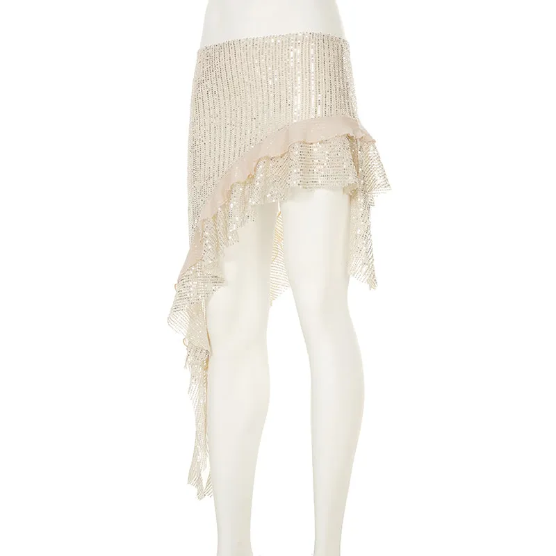 Joseline Sequined Ruffled Mini Skirt