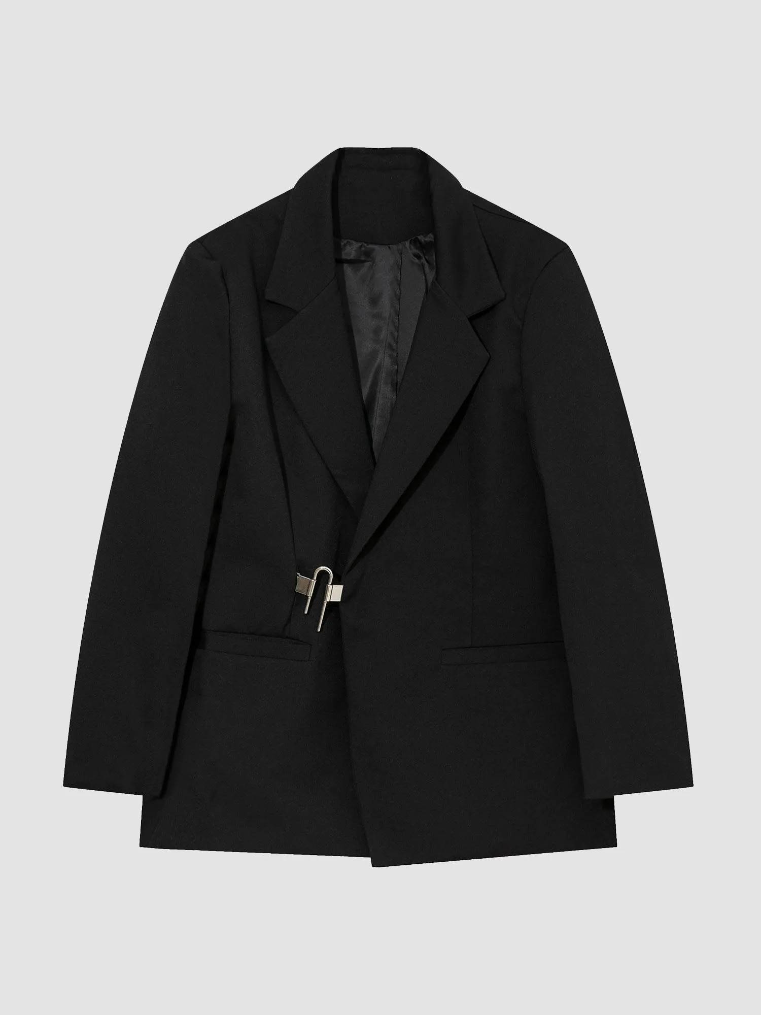 JUSTNOTAG Casual Plain Polyester Turn-down Collar Suit Jacket