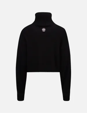 Kamon Embroidery Turtleneck Knitted Pullover