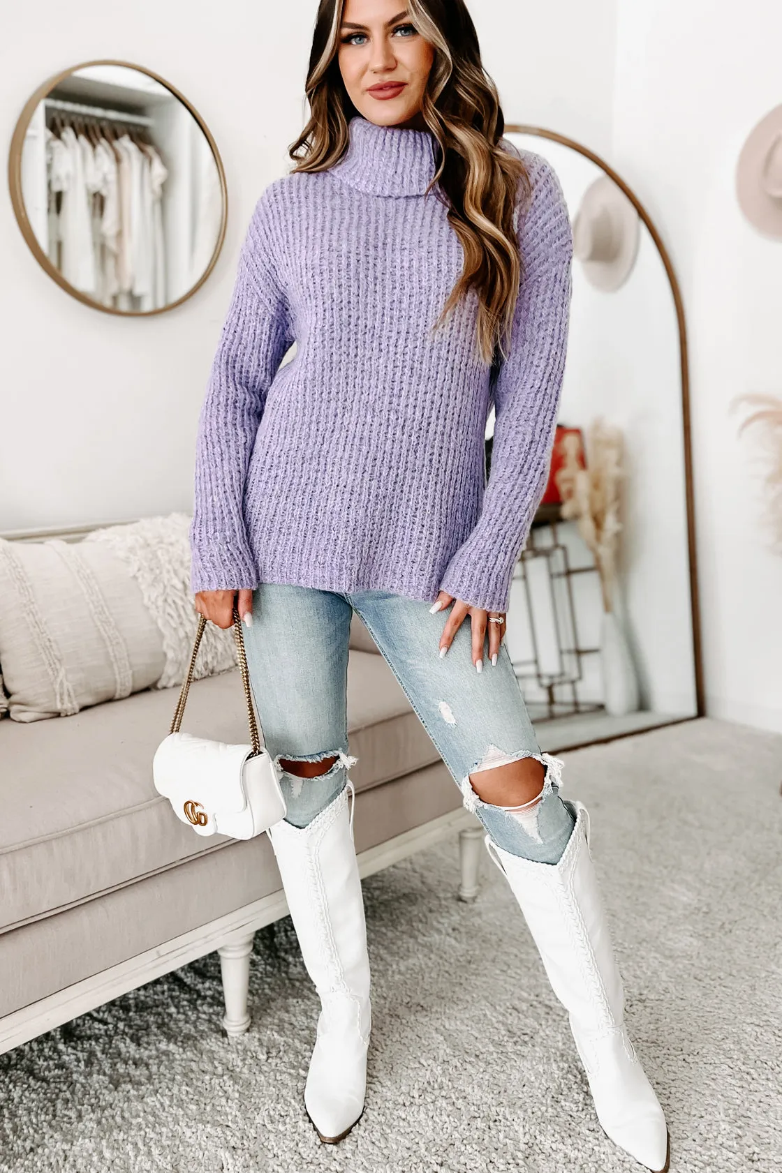 Keep It To Yourself Turtleneck Sweater (Purple)