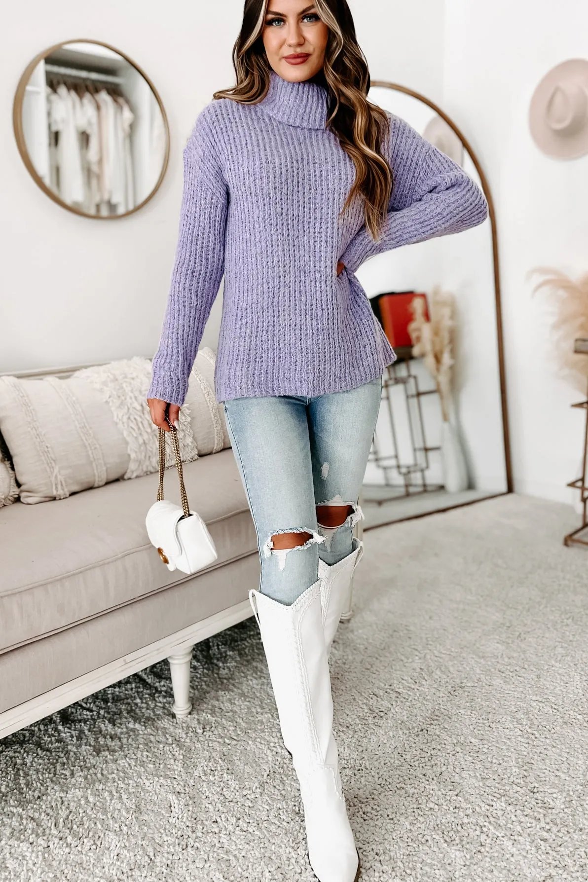 Keep It To Yourself Turtleneck Sweater (Purple)