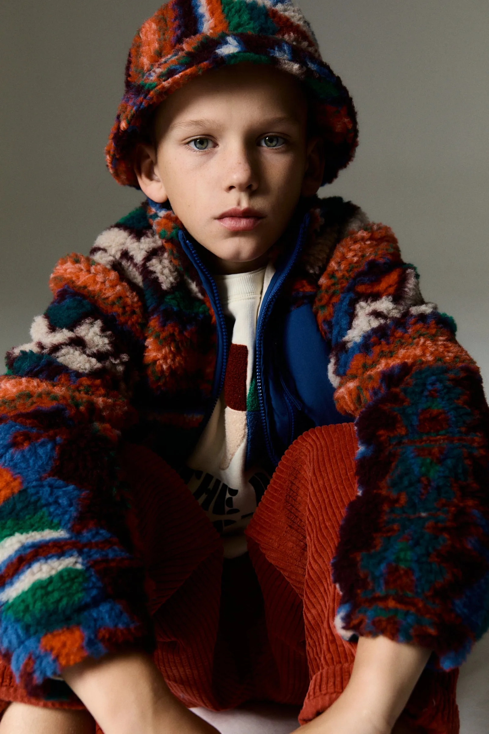 Kids' Everest Hat Orange/Blue