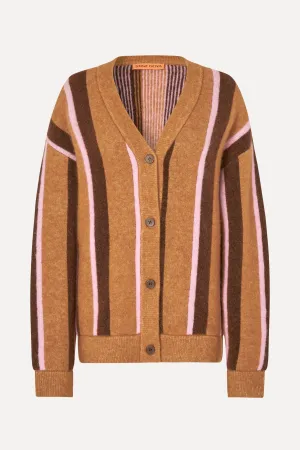 Long Sleeve Cardigan - Cocoa Stripes