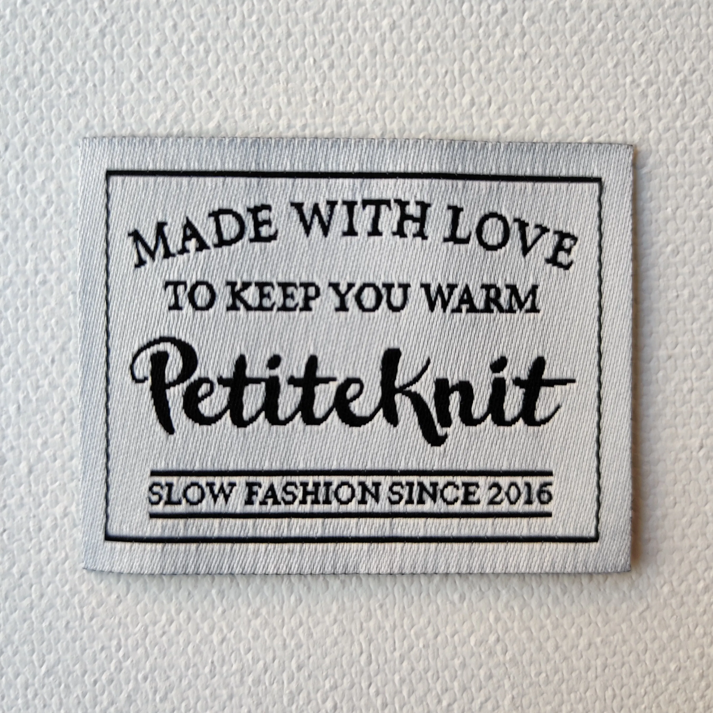 Made With Love To Keep You Warm PetiteKnit -kangasmerkki