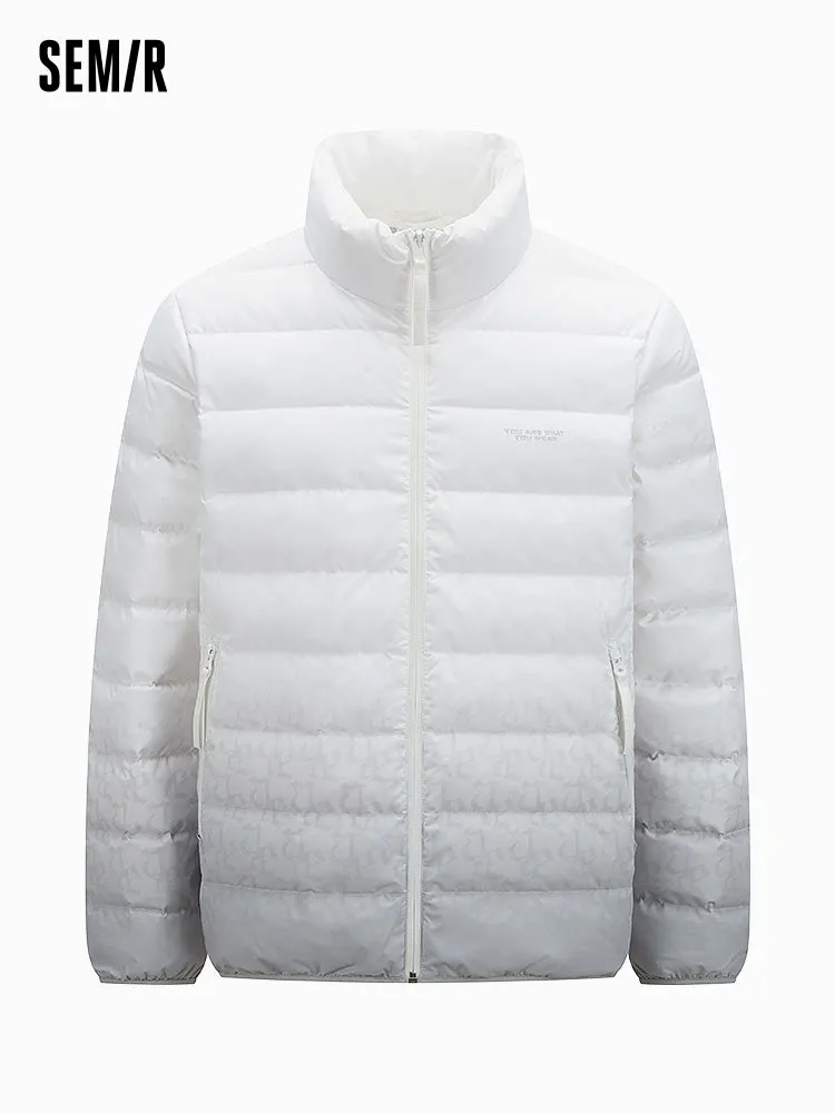Men's short and light down jacket