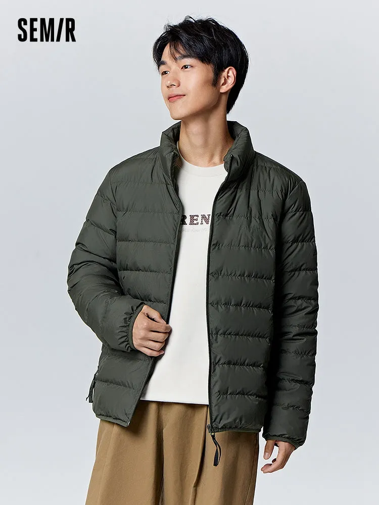 Men's short and light down jacket