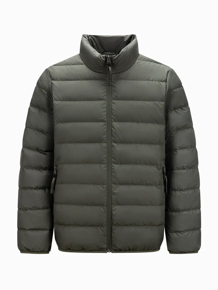 Men's short and light down jacket