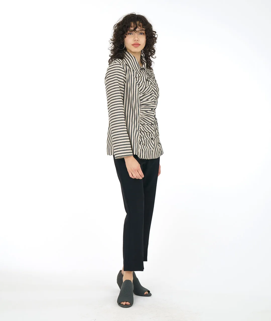 Niche - Illusion Stripe - Illusion Blouse - Taupe/Black