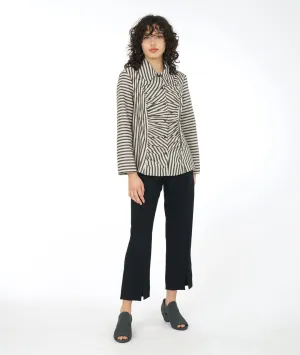 Niche - Illusion Stripe - Illusion Blouse - Taupe/Black