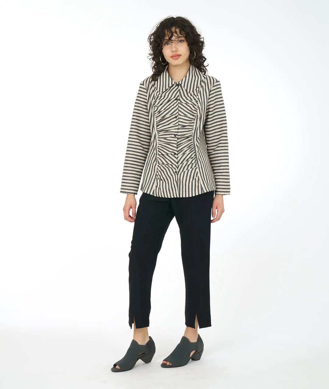 Niche - Illusion Stripe - Illusion Blouse - Taupe/Black
