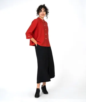 Niche - Rayon - Twinbutton Top - Crimson