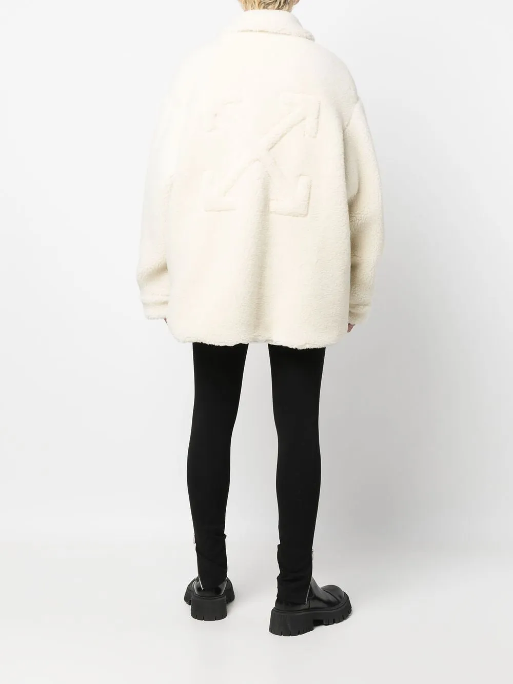 OFF-WHITE WOMEN Arrow Teddy Jacket Beige