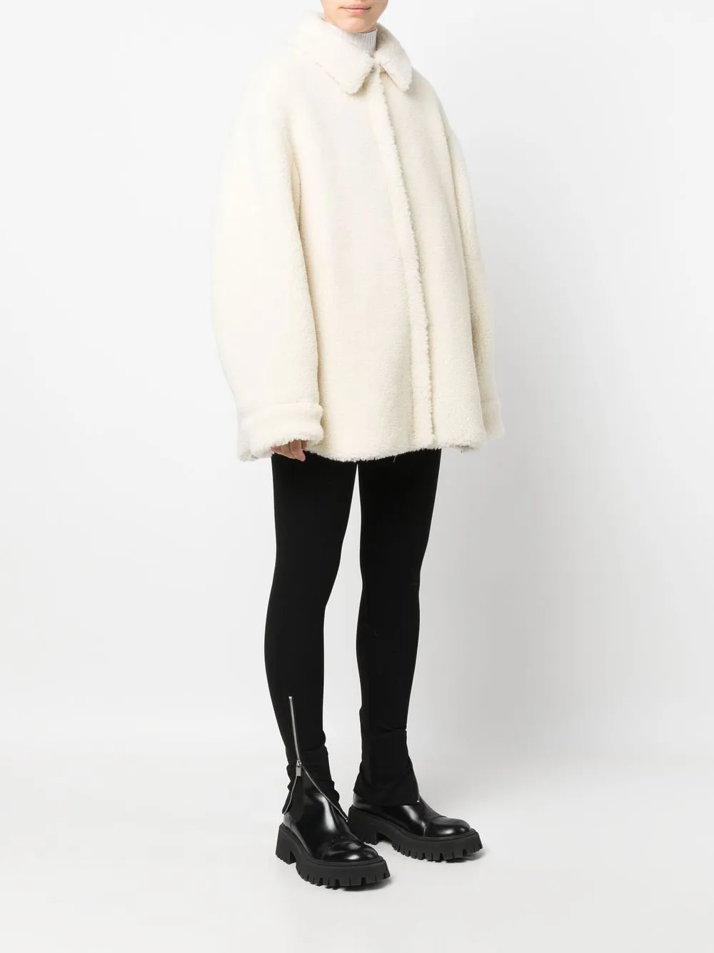 OFF-WHITE WOMEN Arrow Teddy Jacket Beige